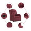 Electric Recliner Chair Burgundy Fabric