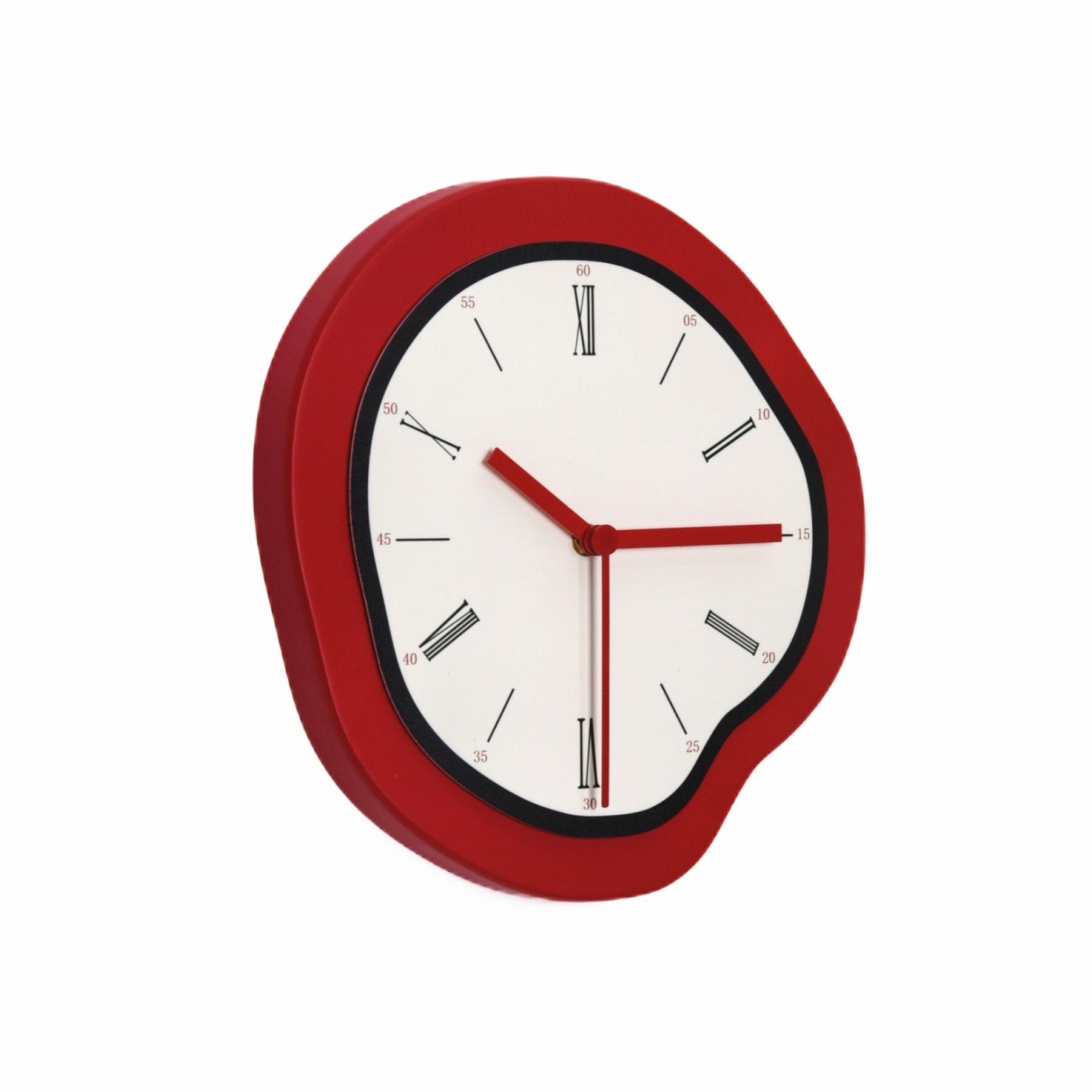 

Настенные часы в средневековом стиле, ретро, для украшения гостиной и ресторана, искусство, простые домашние часы, часы в скандинавском, японском и корейском стиле Vintage Red - 28 × 30cm