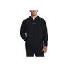Under Armour Solid Color Cotton Knit Hooded Training Sweatshirt Men Sweatshirt Black 1379684-001