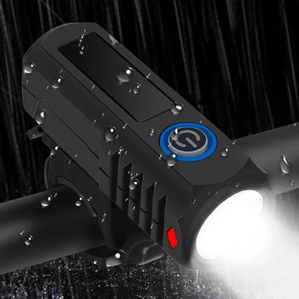 USB Bike Handlebar Flashlight Rechargeable Bicycle Lamp Bike Headlight for Night Outdoor Riding