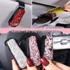 Porte-lunettes de soleil et porte-tickets multifonctionnel mignon incrusté de diamants pour pare-soleil de voiture