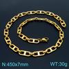 Trendy Stainless Steel Figaro Chain Bracelet & Necklace Set - Simple, Versatile Jewelry Accessory