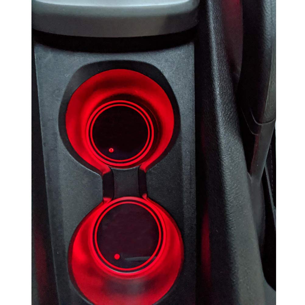 Dalimo LED Cup Holder Lights, 2 Pieces Car Cup Holder LED Lights, 7 Colors
