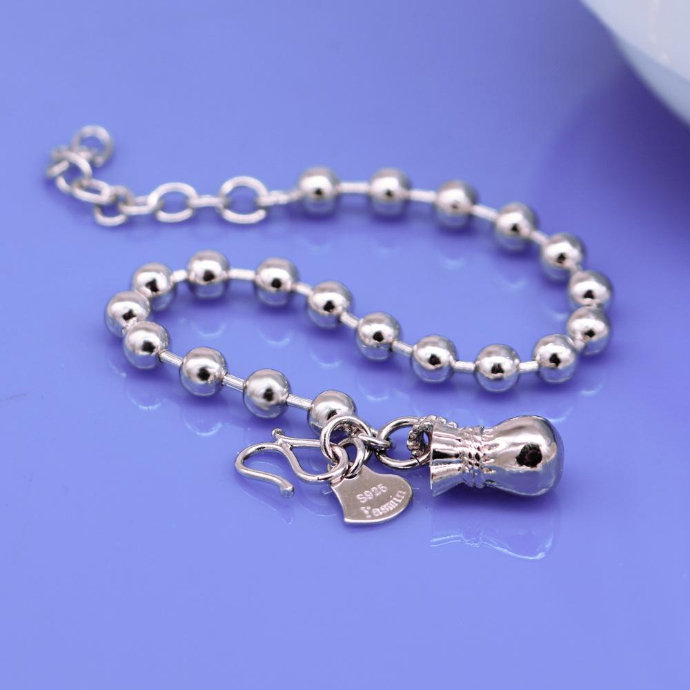 Retro Round Bead Lucky Bag Bracelet Simple Women'S Electroplated Platinum Versatile Money Bag Jewelry