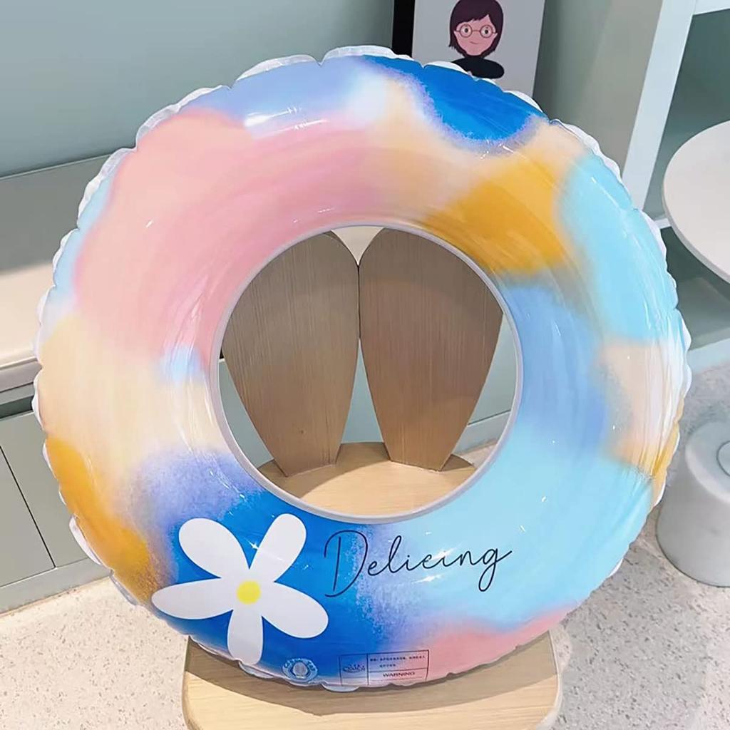 Siyzda Schwimmring für Erwachsene, Niedliches Blumenmuster, 80 cm Durchmesser, Ringförmig, Perfekt für Sommerurlaub, Wasserspiele, Strand, Pool und Outdoor-Aktivitäten,