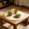 Retro Floral Placemat Cotton Linen Round Rectangular Placemat Heat Insulation Table Mat for Home Farmhouse Dining Table Protection Decoration
