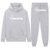 Mens Women's Hooded Sports Tracksuit Unisex Two-Piece Running Outfits Long Sleeve Pullover Hoodies Sweatshirt+Sweatpants Set