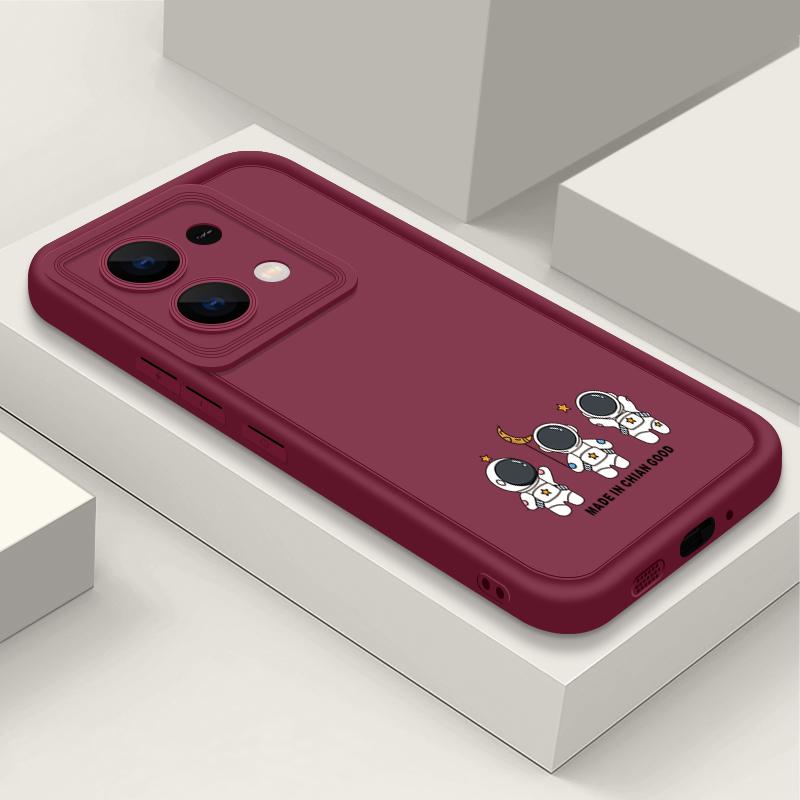 

Симпатичный матовый чехол для телефона из ТПУ с рисунком Asrtonaut для Xiaomi 14T 13T Pro Poco F6 X6 Pro M6 X5 Redmi Note 14 13 Pro 12 11 10 противоударный мягкий бампер Redmi Note 14 4G вино красного