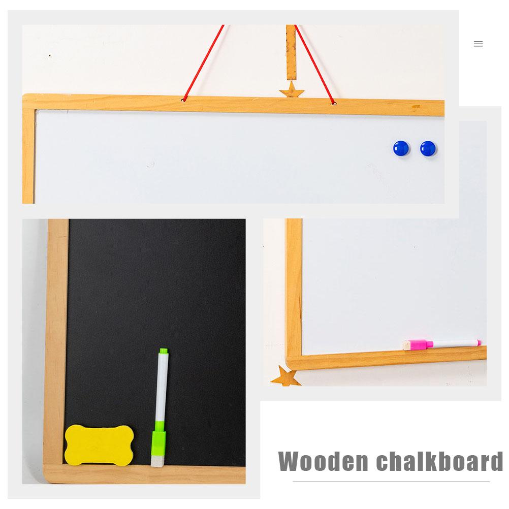 Blackboard Black White Magnetic Plate Double Sided Chalkboard Hanging Notes Message Board Whiteboard Wall Mounted Writing Boards