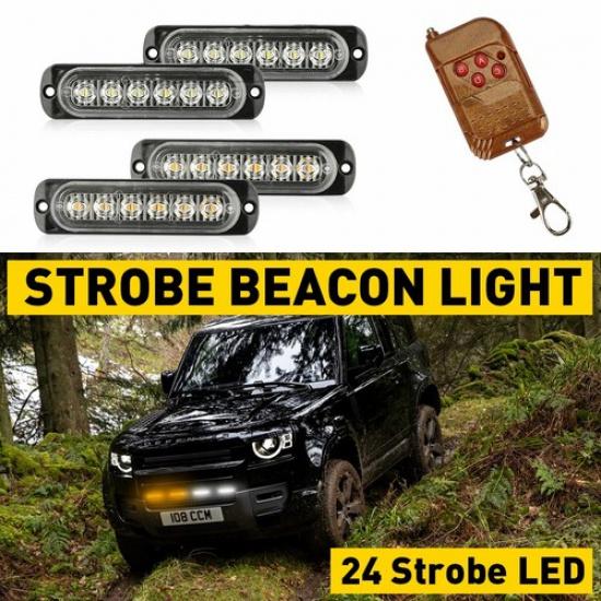 Янтарно-белый 6-светодиодный автомобильный аварийный стробоскоп, предупреждающий на приборную панель, лампа для грузовика