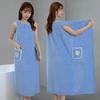 Women's Quick-Dry Soft Coral Fleece Wearable Bathrobe Towel