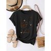 Women Round Neck Short Sleeve Sports T-Shirt Dandelion Butterfly Print Casual Basic Spring Summer Ladies Fashion Top