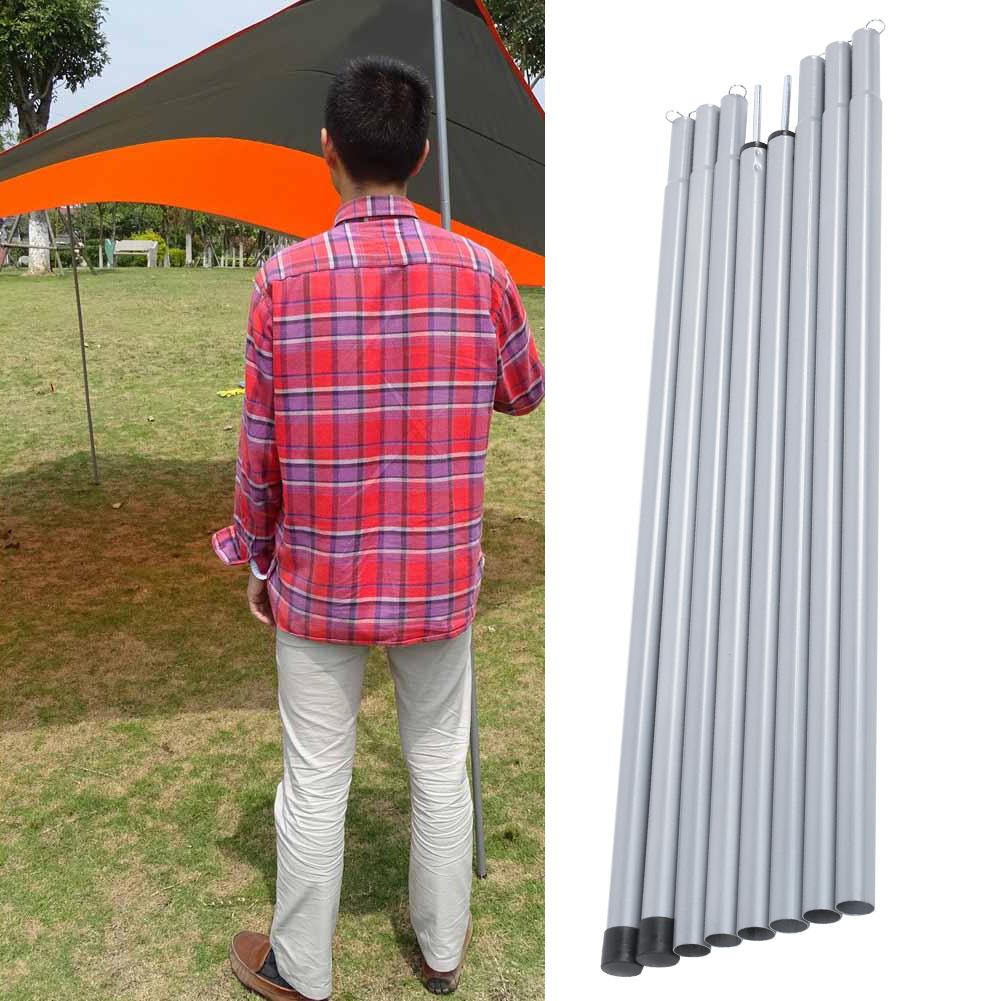 8PCS Portable Steel Corrosion Resistant Folding Adjustable Awning Rod Outdoor Sandbeach Tent Support Pole Accessory2M