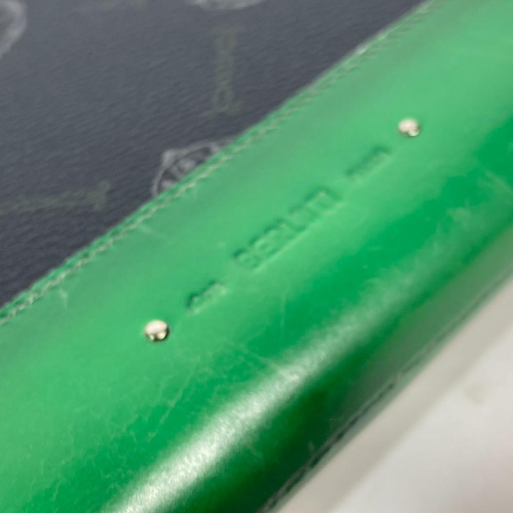 Berluti L-shaped fastener Nino Logo pouch bag Clutch bag PVC/Leather gray/Green