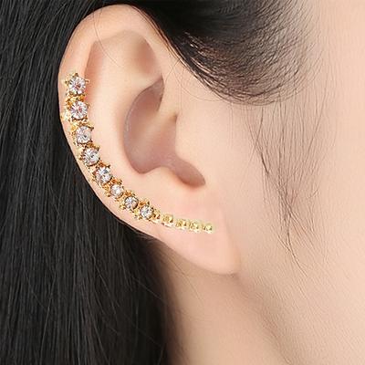 Rhinestones Ear Clip Ear Bone σκουλαρίκια Clips Piercing Μονό σκουλαρίκι για γυναίκες Αξεσουάρ μόδας κοσμημάτων