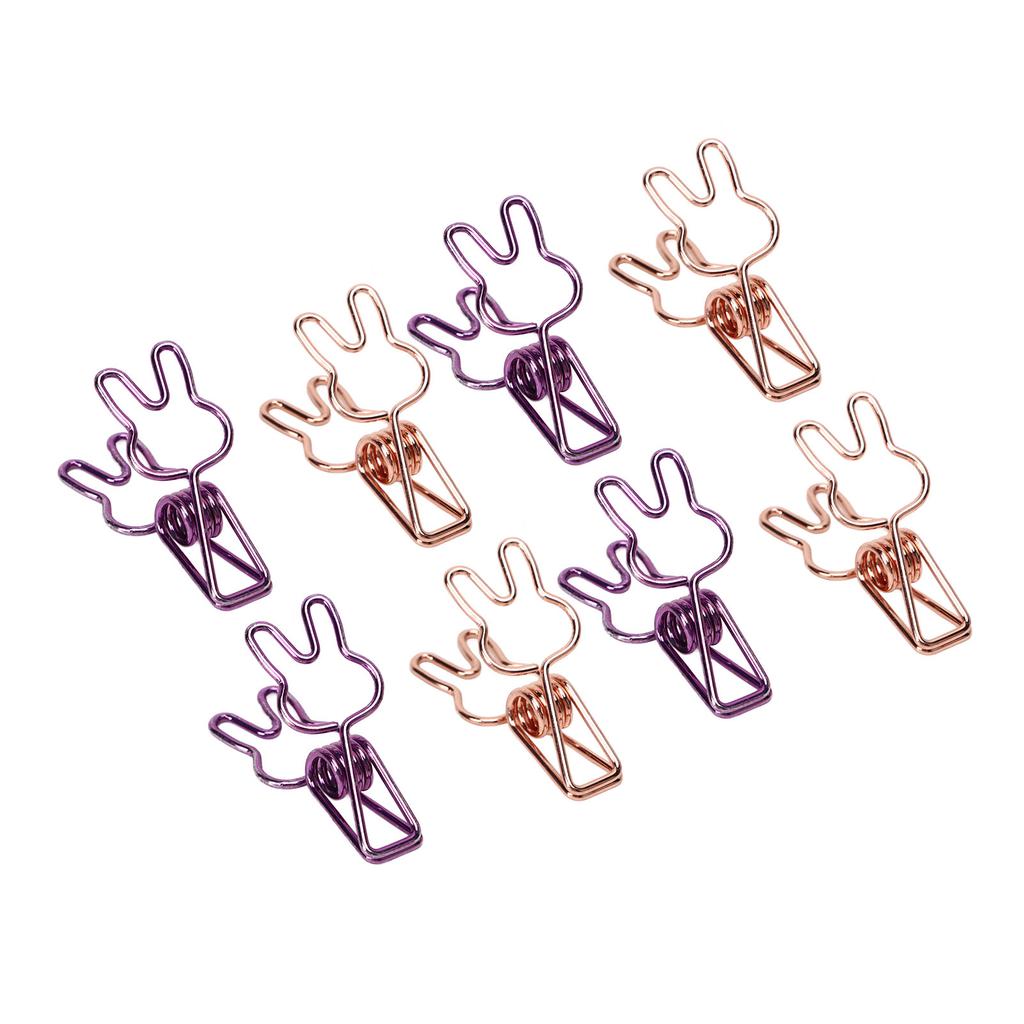 100Pcs Bunny  Clips Hollow Out Strong Clamping Sturdy Metal Cute Paper Clips for Documents Clo