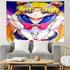 Sailor-Moon Print Tapestry, Backdrop, Easy Setup, Ideal for Bedroom, Office & Living Room, with Aesthetic Wall Hanging Decor.