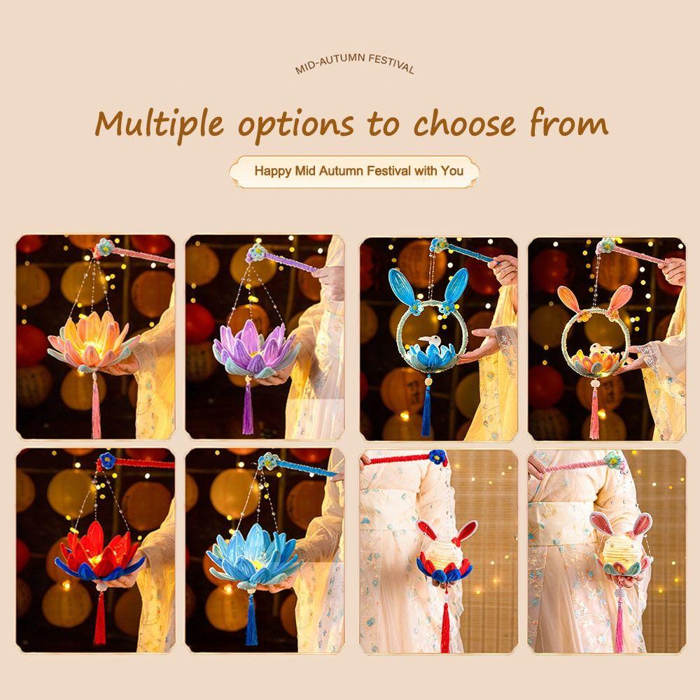 DIY Material Package Mid-Autumn Festival Lantern Goldfish/Rabbit Handmade Lotus Lantern Mid-Autumn Festival DIY Lantern Festival