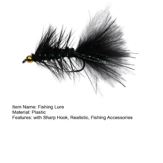 Leurre de pêche à la mouche avec hameçon aiguisé Plume réaliste nouée à la main Appât de pêche à la mouche bionique Accessoires de pêche à la truite et au bar en eau douce et salée