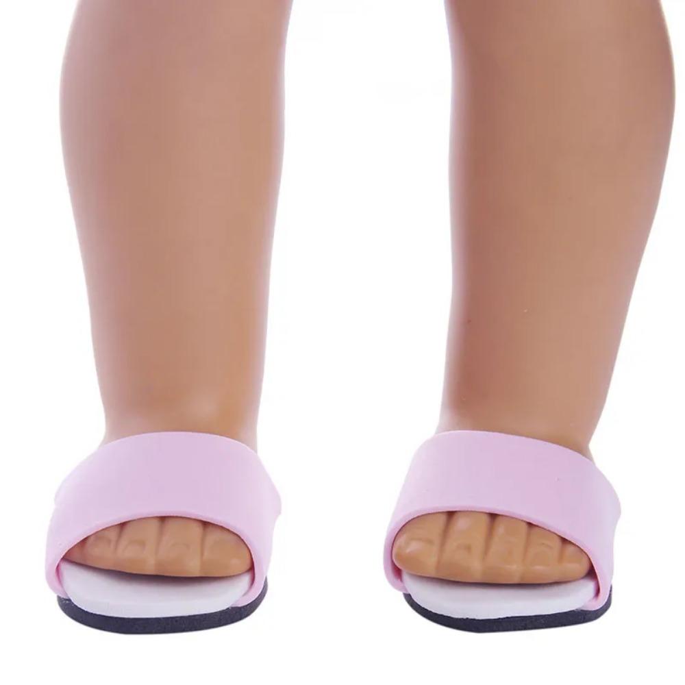 Sandália de Sapatos de Boneca de 7 CM Para Roupas e Acessórios de Boneca Bebê Recém-Nascido de 43 CM Boneca Americana de 18 Polegadas Brinquedos para Meninas Presente Nossa Geração