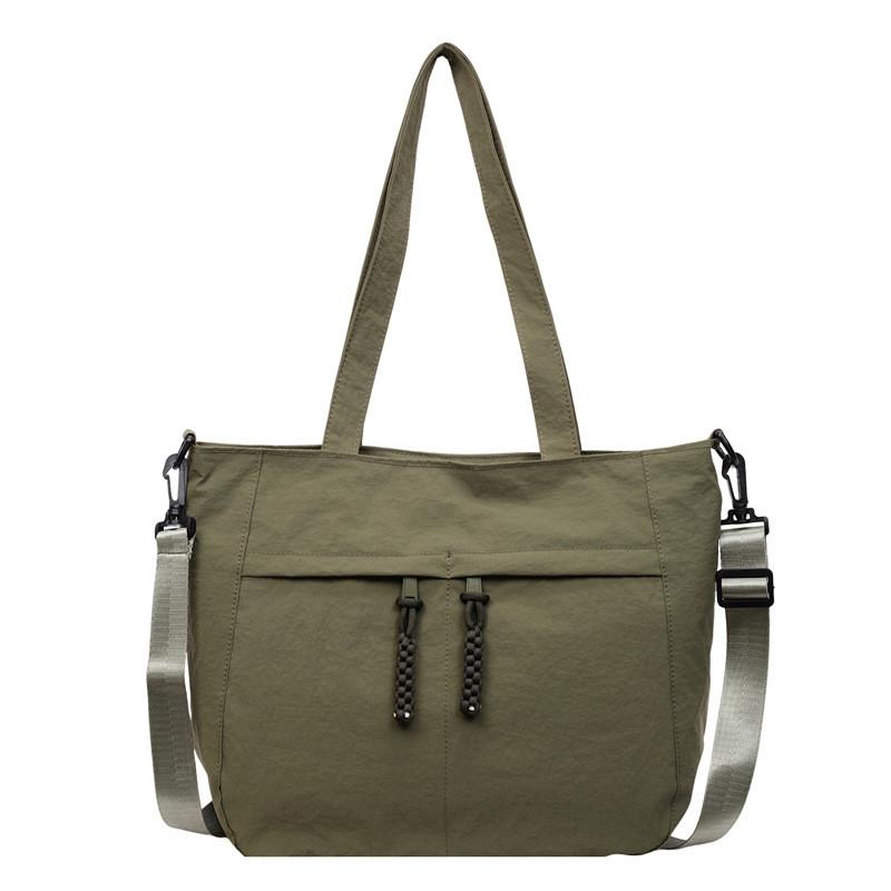 Minimalist Nylon Tote Bag With Top Zipper For Daily Commuting And Casual Wear