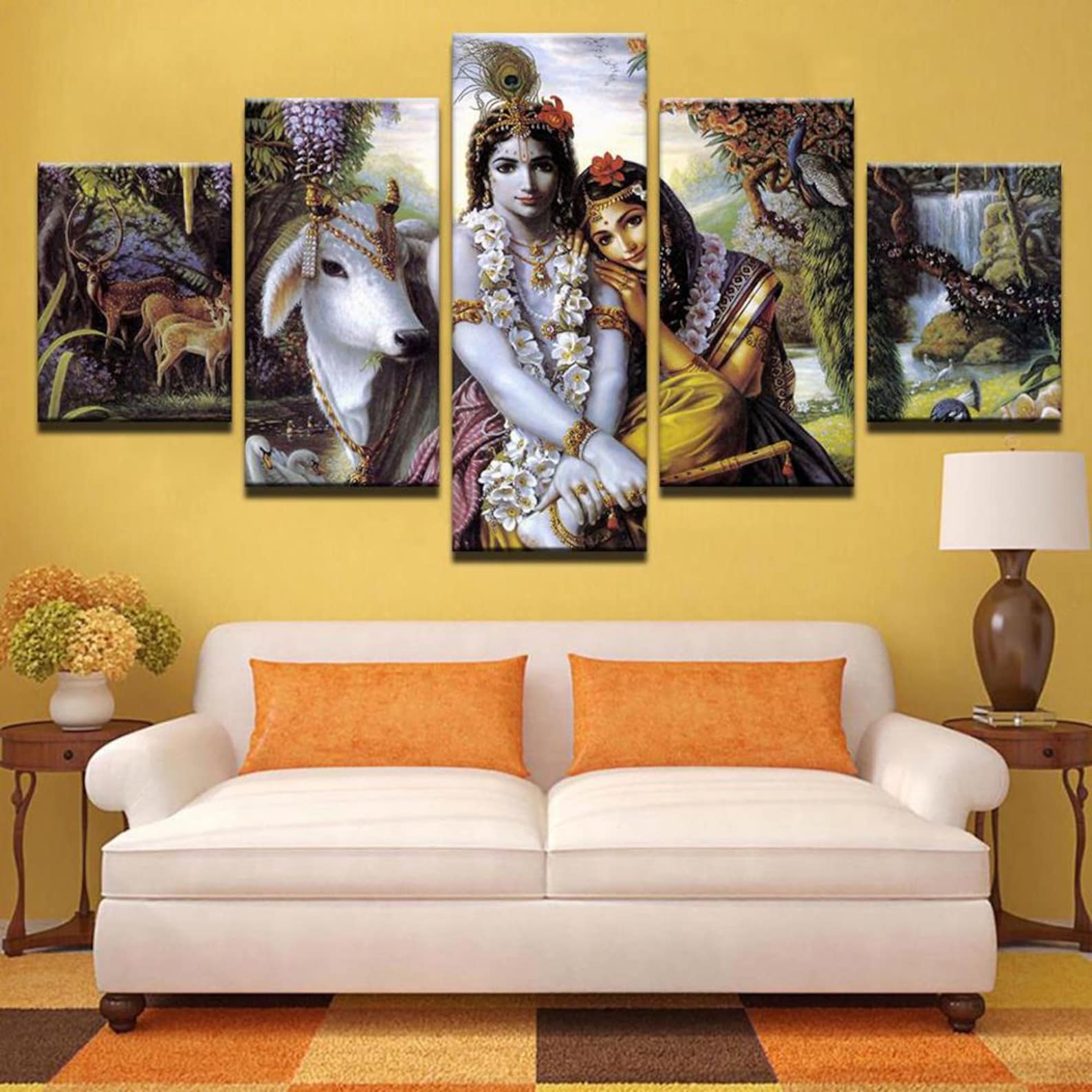 

5 Panel Canvas Wall Art Painting For Office And Home Interiors 20X35 20X45 20X55CM