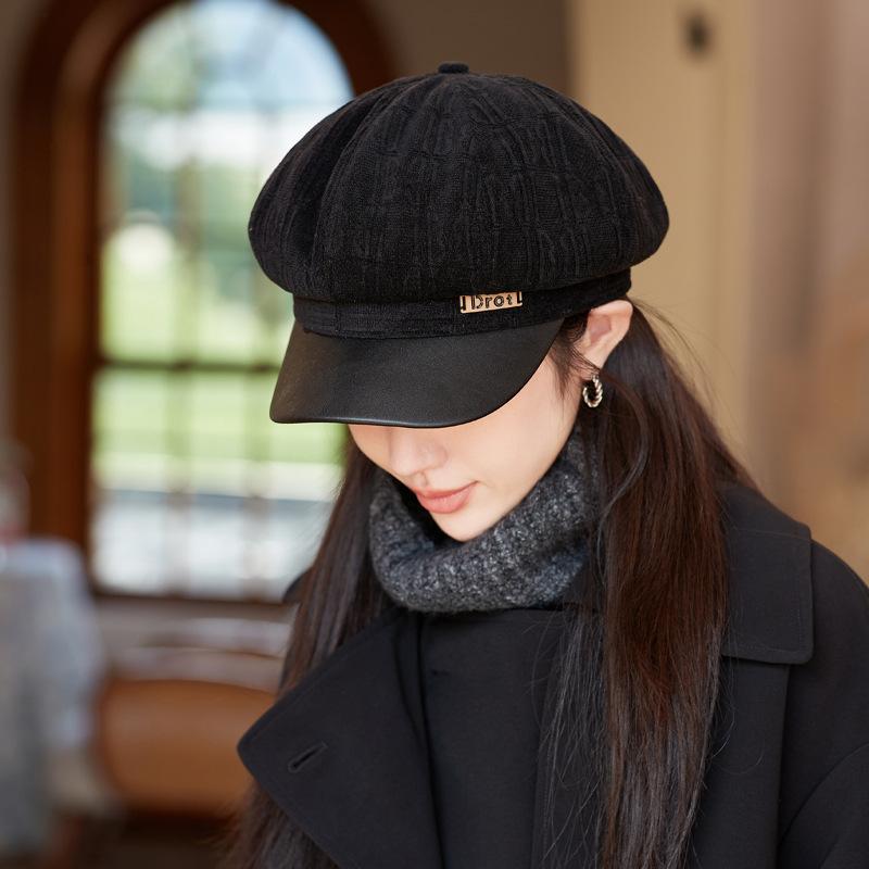 Nový osmiúhelníkový baret s vaflovou vazbou, retro všestranná malířská čepice, venkovní módní čepice newsboy, vhodná pro ženy