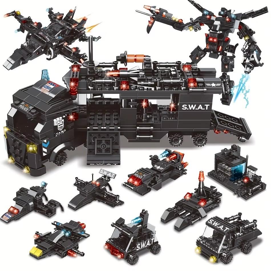 Urban area High-Quality Police Space facility High-Quality Swat High-Quality Team Army style Collection kit High-Quality Building High-Quality