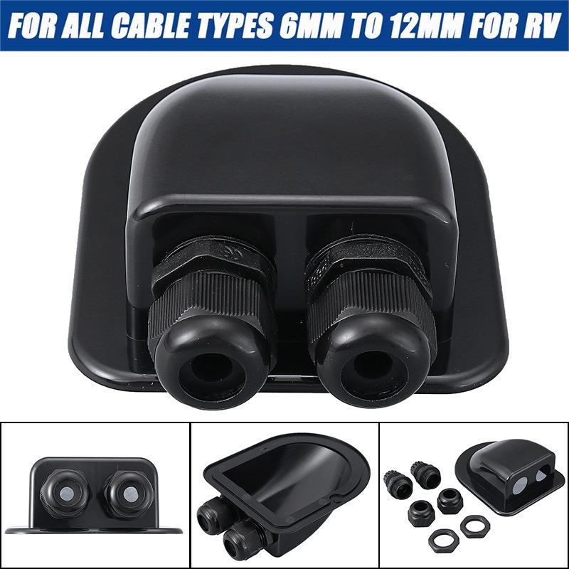 Double Wire Entry Gland Box Solar Panel Roof Wire Entry Gland Box Cable Motorhome White Double Hole RV Yacht Car Accessories New