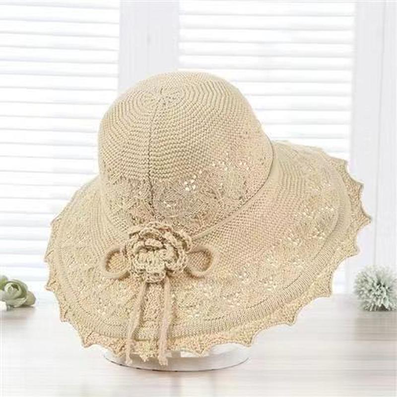 Women's Spring and Summer Thin Sun Hat Foldable UV Protection Sun Hat Straw Hat