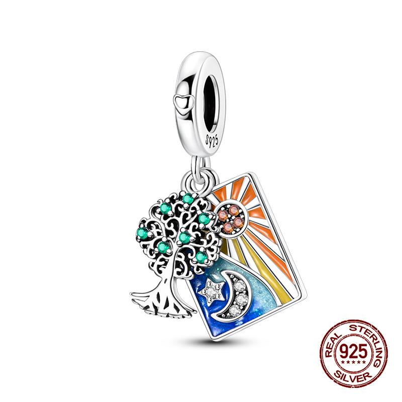 100% 925 Silver Tarot Collection Pendant DIY Hourglass Beads Fit Pandach Original Bracelet Women Jewelry Birthday Gift