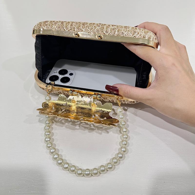 Pochette da Sera in Pizzo con Strass: Borsa a tracolla, a spalla e Cheongsam