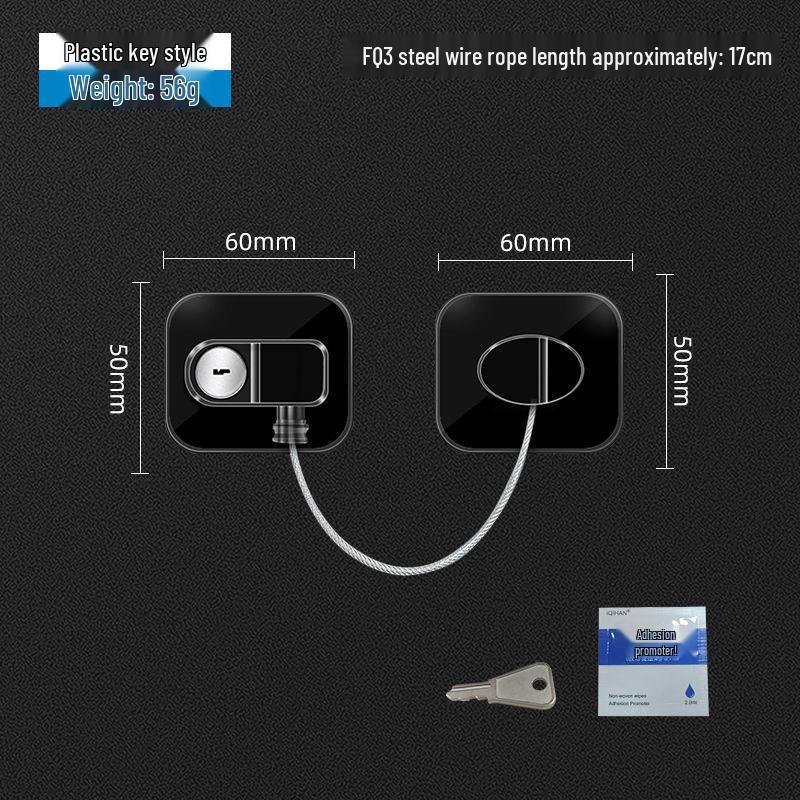 FJF Child Safety Lock for Fridge and Window - No-Drill Latch