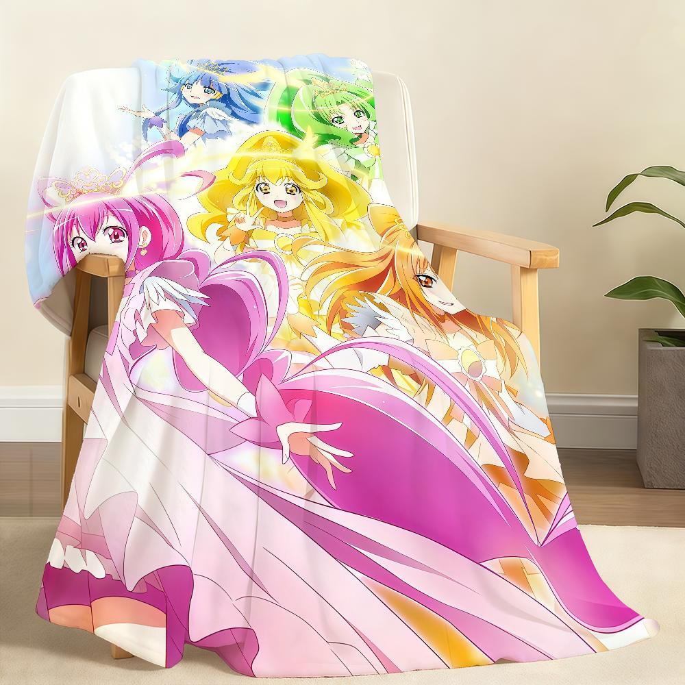 S Smile E P PrecureS Cute Anime Blanket Soft Throw Blanket for Home Bedroom Bed Sofa Picnic Travel Office RestCover Blanket Gift