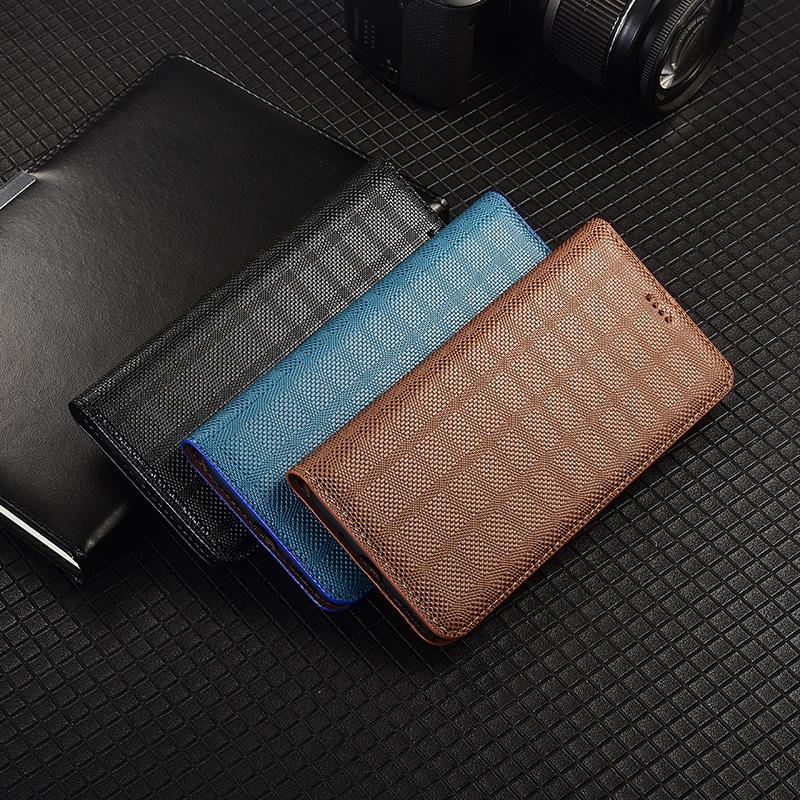 Cross Grid Genuine Leather Flip Case for Tecno Spark 9 10 10C 20 30 30C 40 40C Pro Plus 4G 5G Phone Cover Cases Scratch Proof
