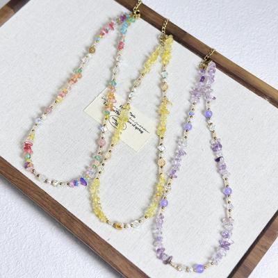 Magnifique Collier Améthyste & Perle: Chaîne de clavicule à la mode, rétro et polyvalente pour femmes