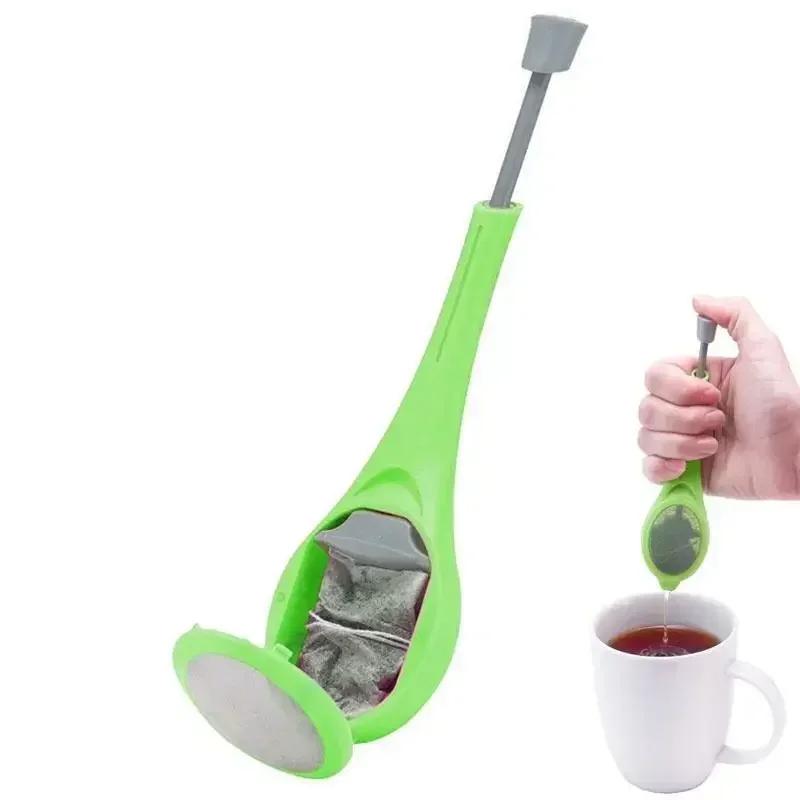 New Convenience Tools Tea&Coffee Strainer Stir Swirl Total Tea Infuser Gadget Measure Steep Stir Press Plastic Latest Model Tool