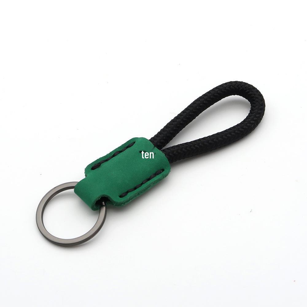 Handmade Genuine Leather Key Chain Pendant - Frosted Leather, Multifunctional Lanyard, Creative Design Key Ring