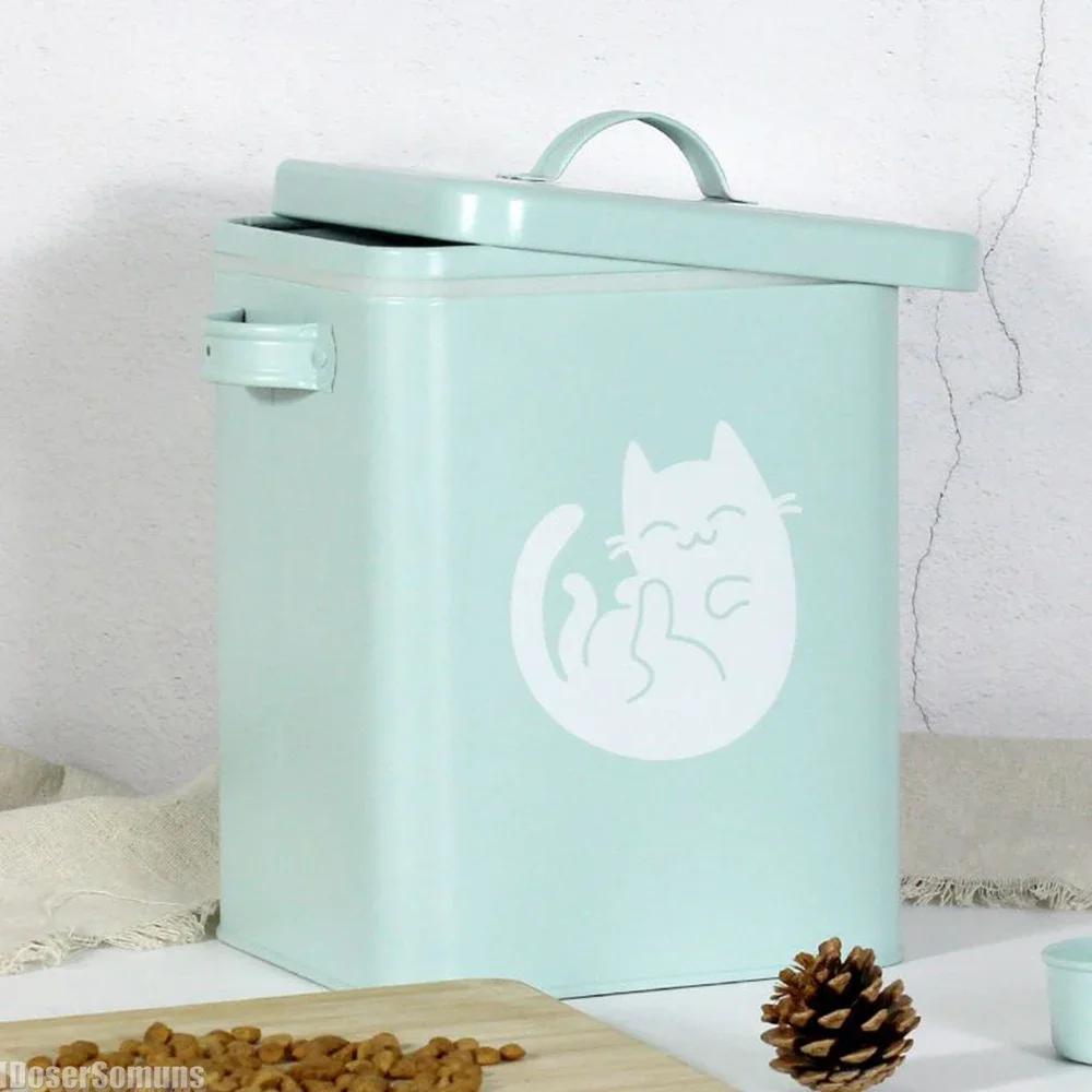 Stor kapacitet för snacksbehållare, förvaringslåda för spannmål, matförvaringslåda för katt och hund, tvättmedelstunna, hushåll med mätkopp