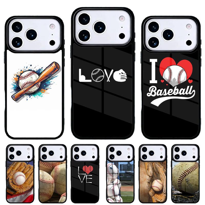 Love Baseball Sport Phone Case for iPhone 17 16 15 14 13 Pro Max Back Cover for 12 11 Pro Coque