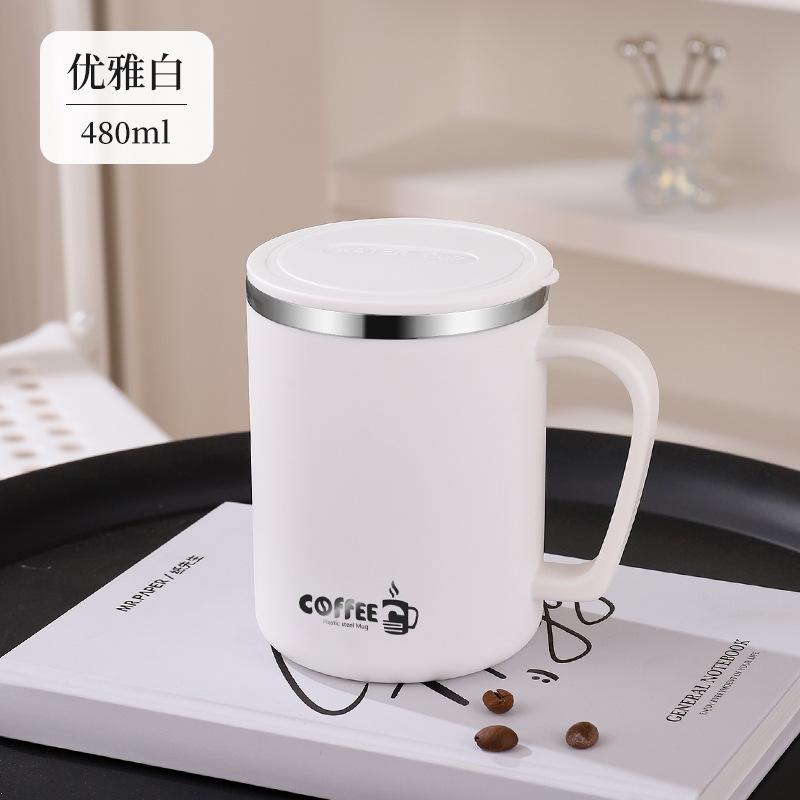 304 Stainless Steel Double-Layer Anti-Scalding Tape Cover Mouthwash Cup Coffee Cup Tea Cup Printable Gift