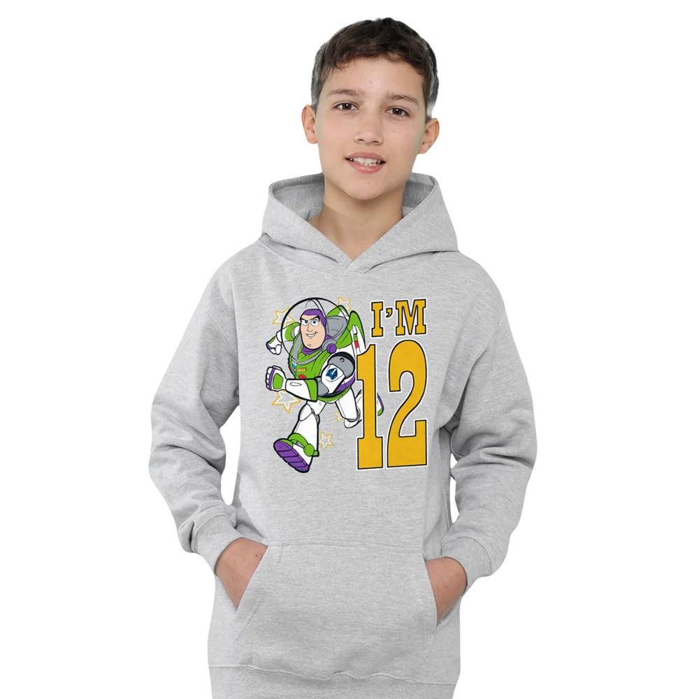 Toy Story Childrens/Kids IÂ´m 12 Buzz Lightyear Heather Birthday Pullover Hoodie
