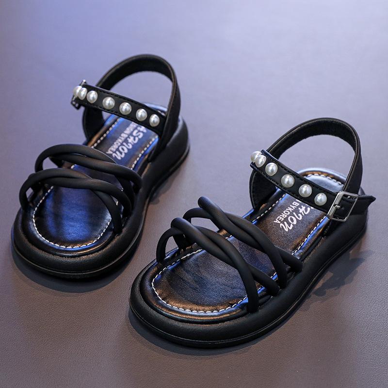 

Girls sandals 2025 summer new children little girl performance princess shoes medium and large children soft sole primary school girls 26