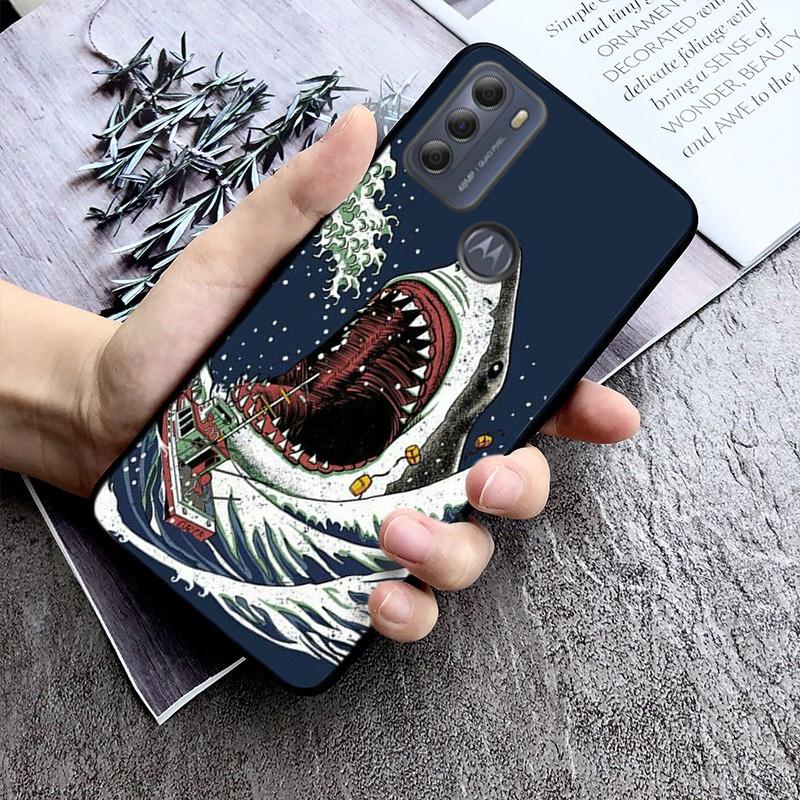 Whale Shark fisch Telefon Fall für Motorola Moto E7 Plus E32 E20 E40 Rand 20 Lite G22 G52 G20 G30 G100 G60 g50 G10 G Pure G Stylus