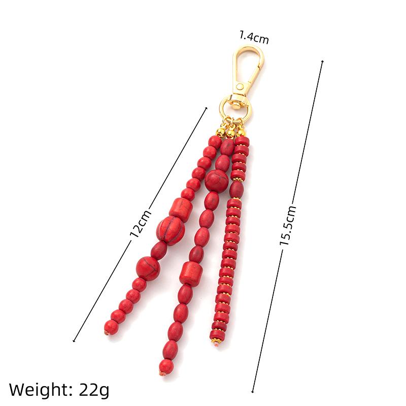 New Fashion Colorful Beads Keychain Bag Pendant Charms Keyring Backpack Decor Jewelry Accessories