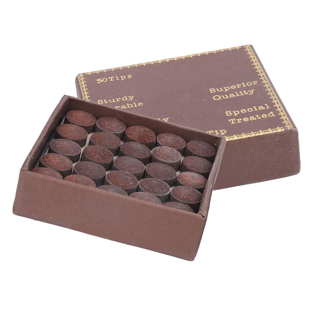 50 Stück/Box 10mm Queue-Spitzen Set Snooker Rote Leder Queue-Stick Spitzen für Pool Eight Ball