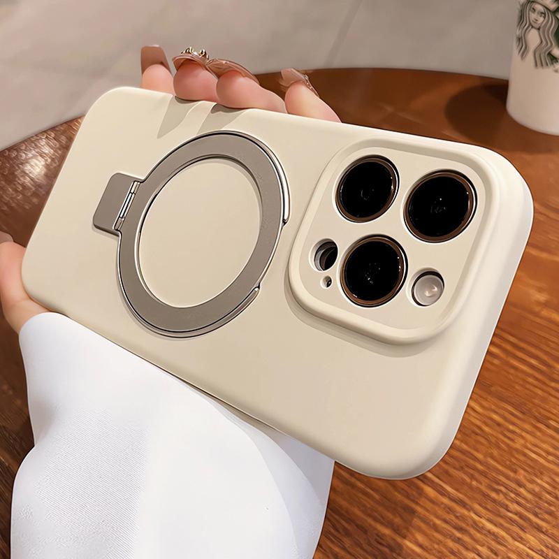 New Liquid Silicone Suitable for Apple IPhone 16 Promax Mobile Phone Case 16 Magnetic Belt Bracket Lens Full Package