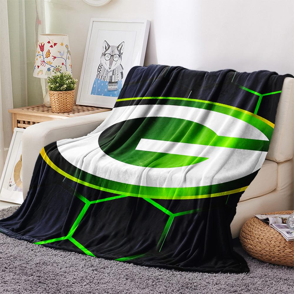 Green Bay Packers Print Flannel Blanket, High Quality Comfortable for All Seasons, Home Decor, Warmth and Comfort, Perfect for Christmas Gifts