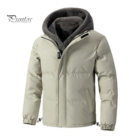 

Мужское хлопковое пальто с капюшоном, длинным рукавом, плюшевой подкладкой, имитация двухкомпонентной куртки с застежкой-молнией, ветрозащитная, термоизоляционная верхняя одежда XL бежевый