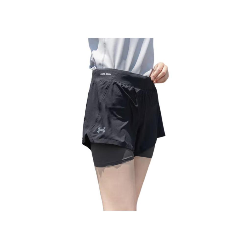 Under Armour Pure Color Elastic Waist Casual Breathable Shorts Women Bottoms Grey 1326987-010